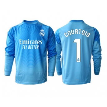 Real Madrid Thibaut Courtois #1 Portiere Maglia Gara Casa Repliche 2025-26 Maniche Lunghe